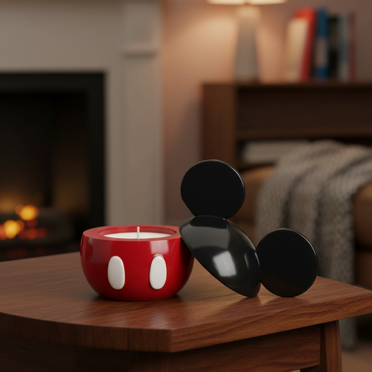 CANDLESTICK + NATURAL SCENTED CANDLE DISNEY “MICKEY MOUSSE” LIMITED EDITION (COLOR EDITION)