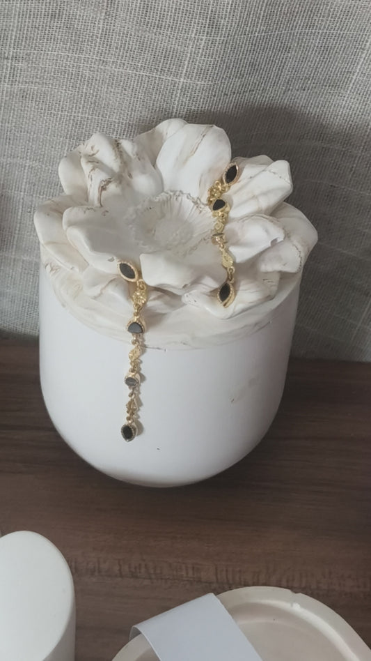 Boucles d’oreilles Macha — Onyx texturé