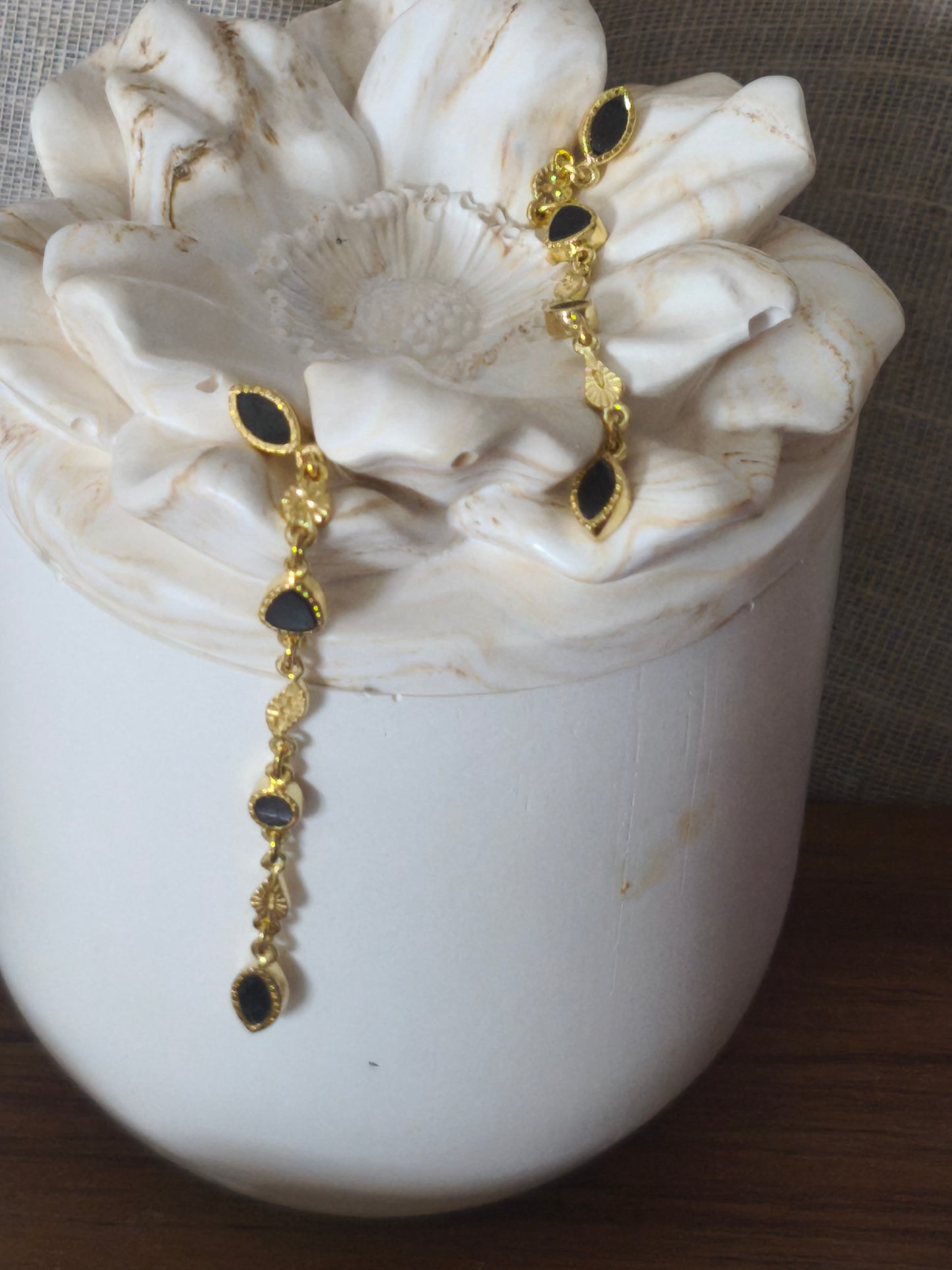 Boucles d’oreilles Macha — Onyx texturé