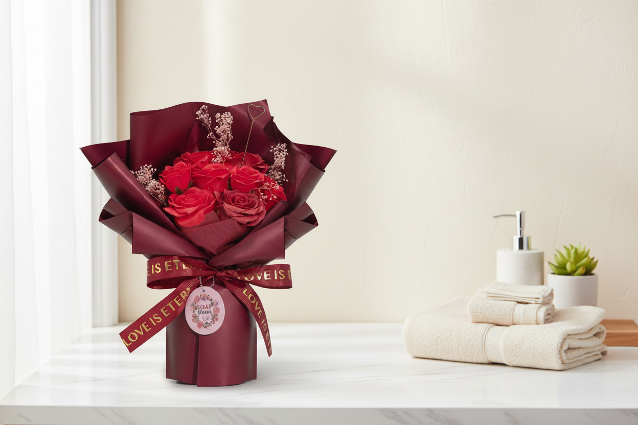 Bouquets de roses en savon  Amour éternel