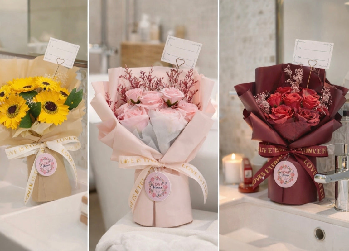 Bouquets de roses en savon  Élégance éternelle
