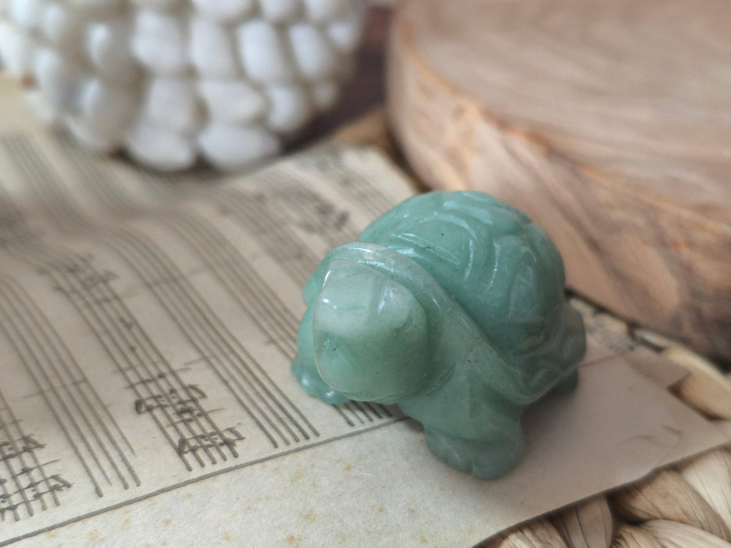 Tortue en aventurine verte