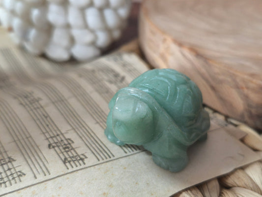 Tortue en aventurine verte