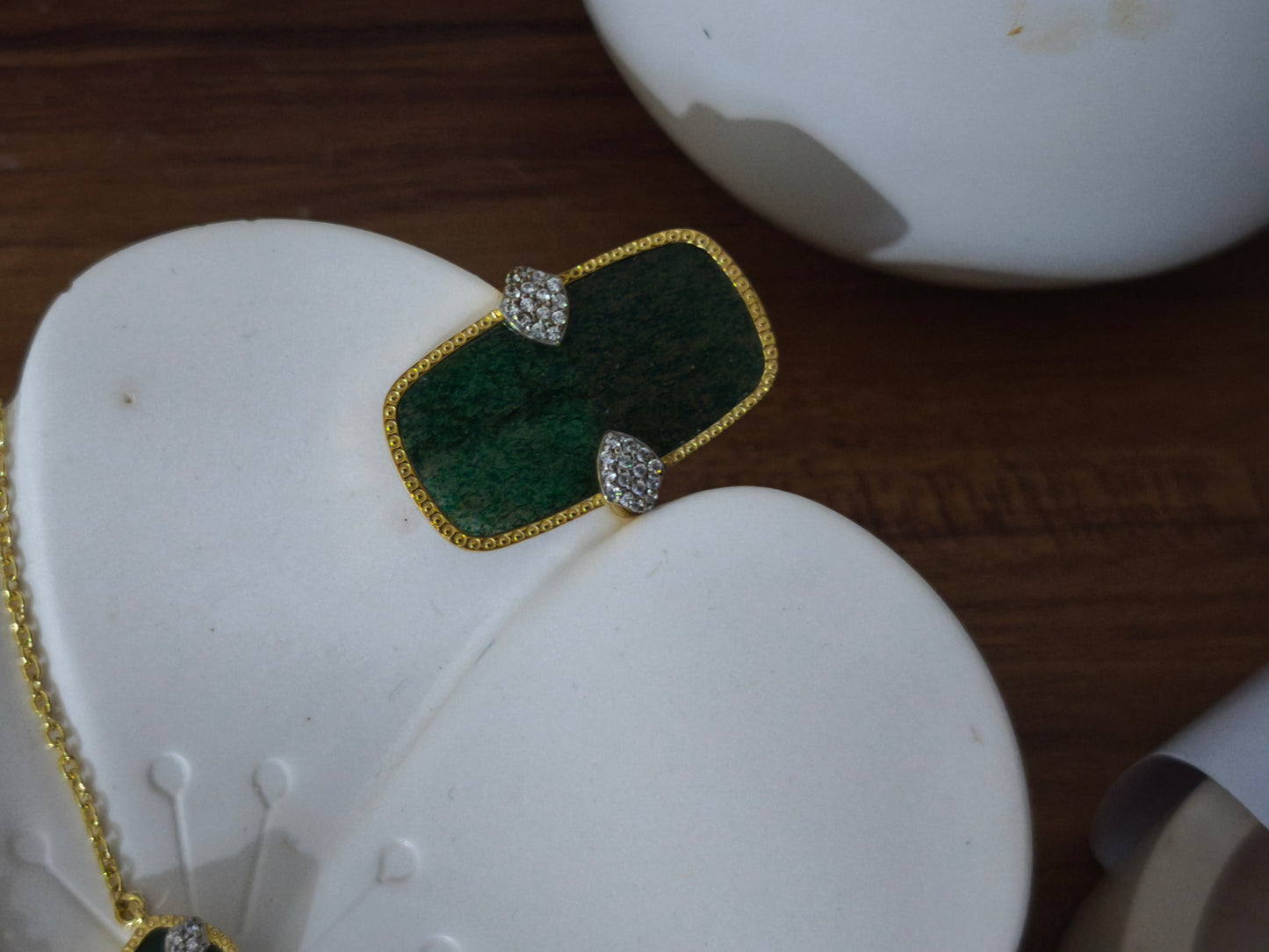 Bague Sangha — Aventurine T.54