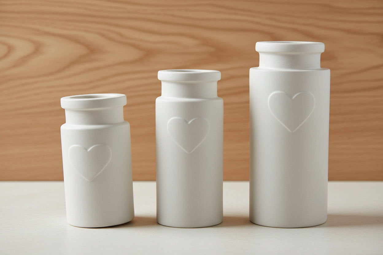 Trio de bougeoirs Coeur
