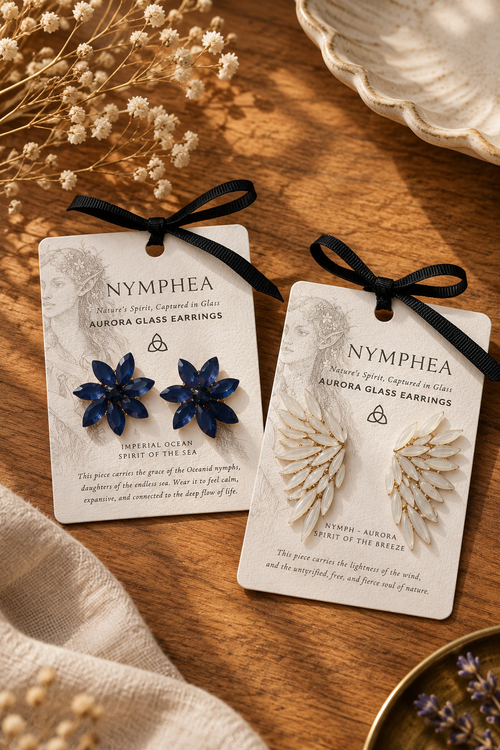 Boucles Nymphe bleu fleur