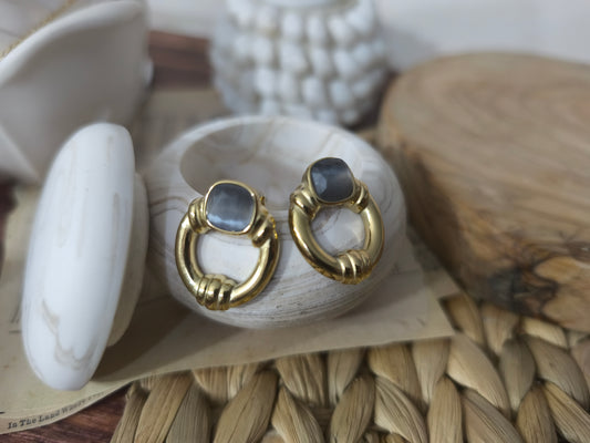 Boucles Azra opale bleue