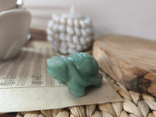 Tortue en aventurine verte