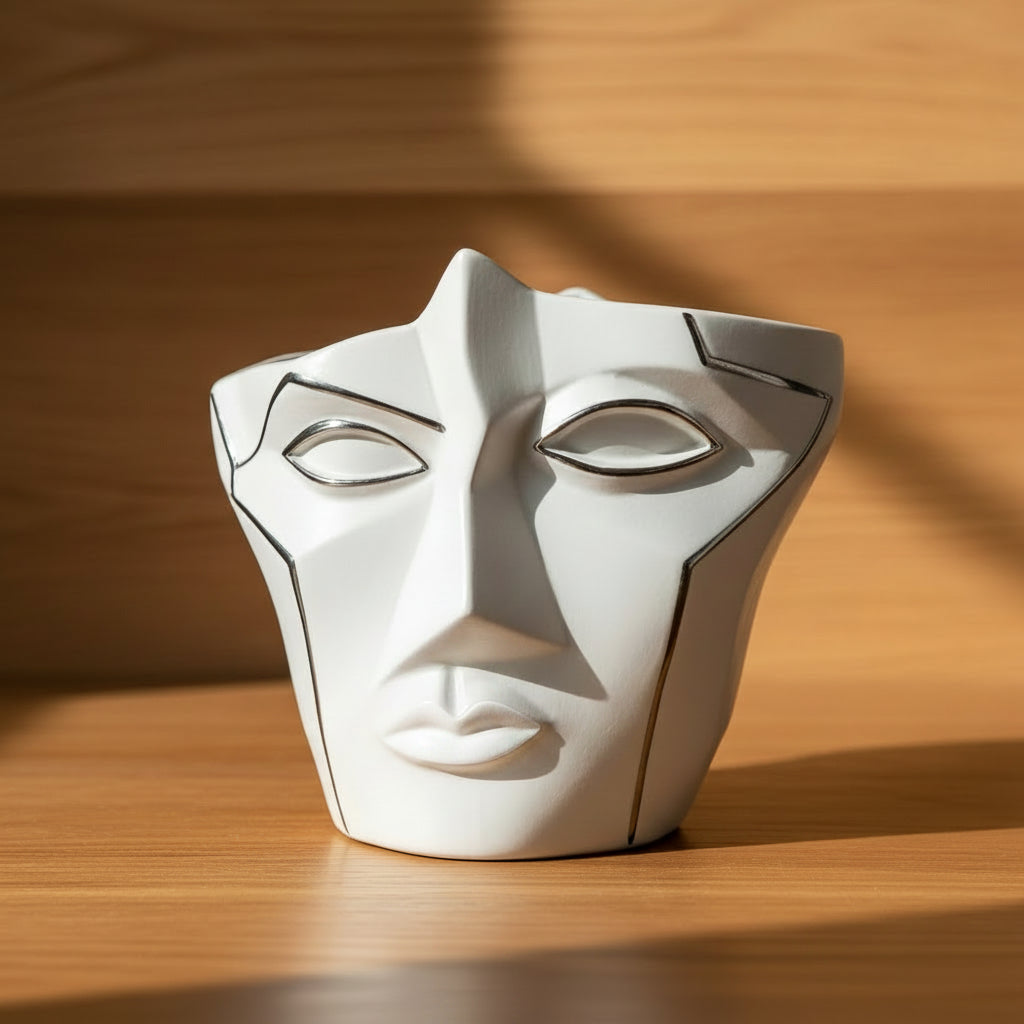 Mini vase visage abstrait