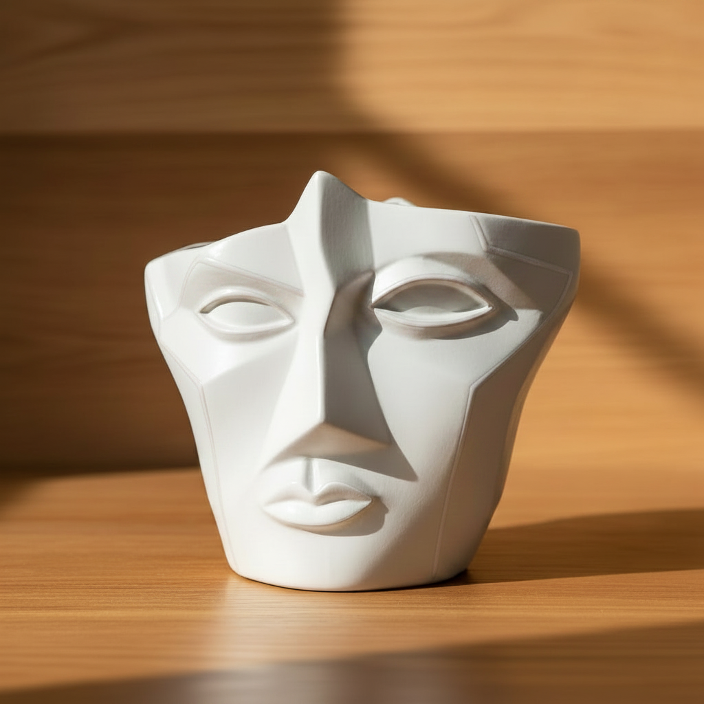 Mini vase visage abstrait