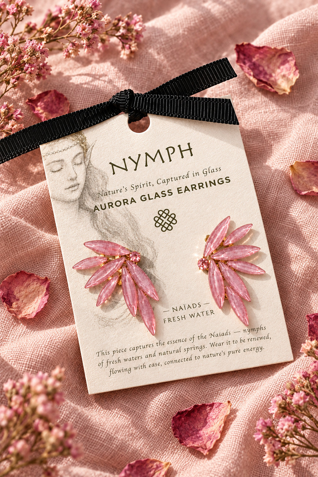 Boucles Nymphe rose fée