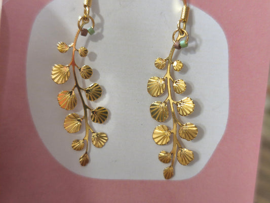 Foliage and pearl earrings