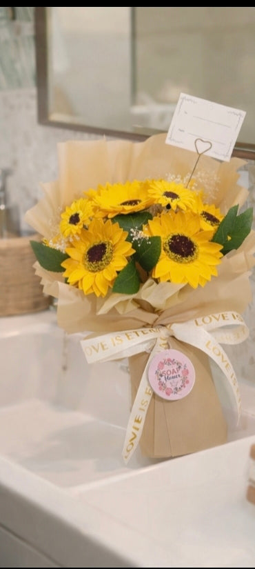 Bouquets de tournesols en savon : Soleil éternel