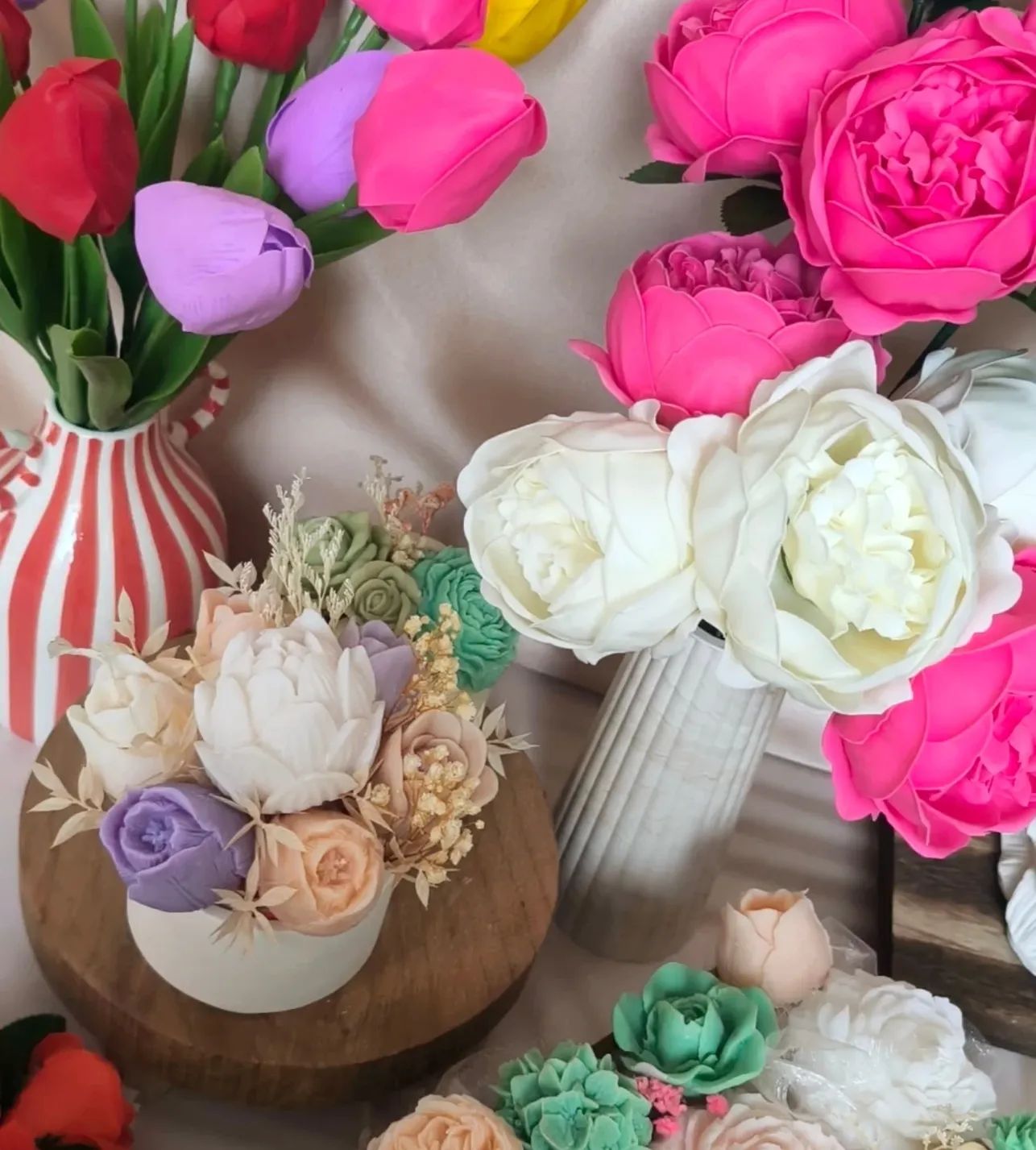 Bouquet de tulipes en savon