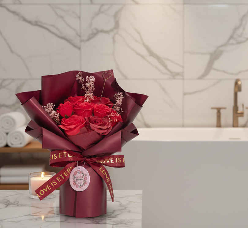 Bouquets de roses en savon  Amour éternel