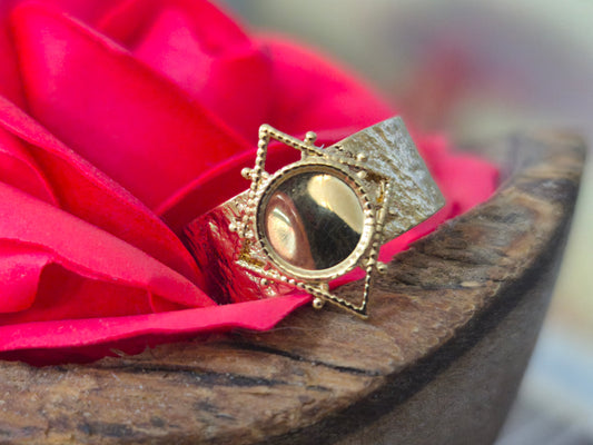 Celestial plum-garnet ring