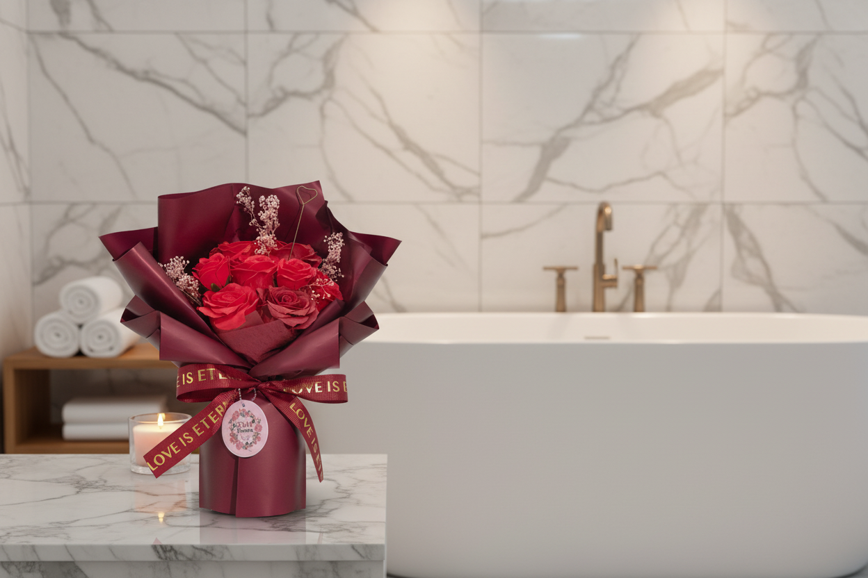 Bouquets de roses en savon  Amour éternel