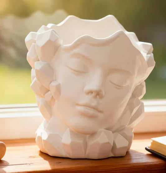 Contenant visage et cristaux