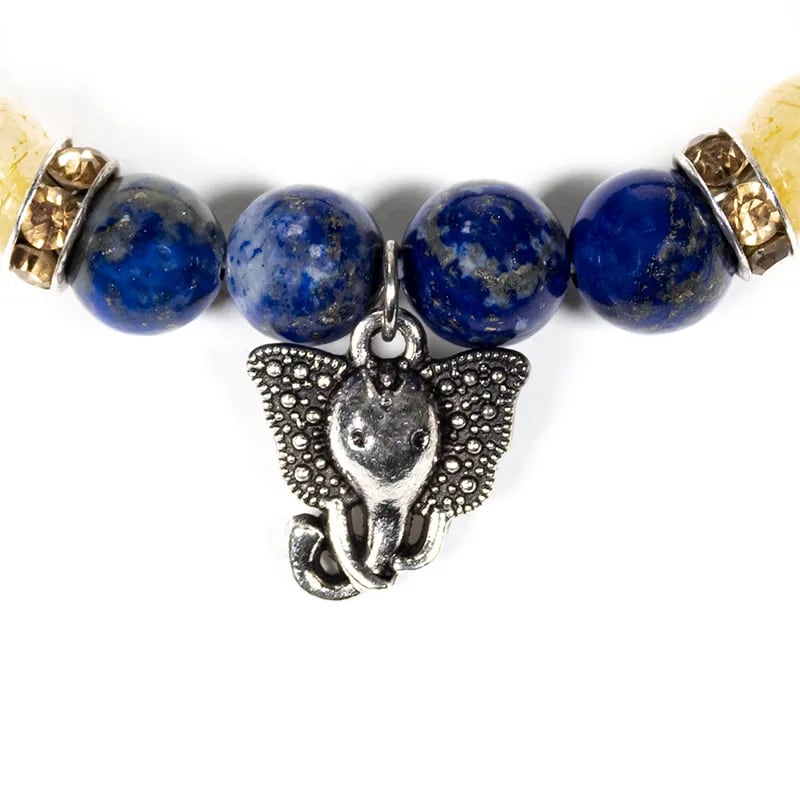 Bracelet en Lapis lazuli et Quartz rutile