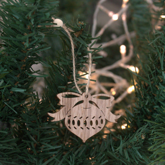 Lot de 3 Décorations Artisanales de Noël en Bois - Boule de Noël
