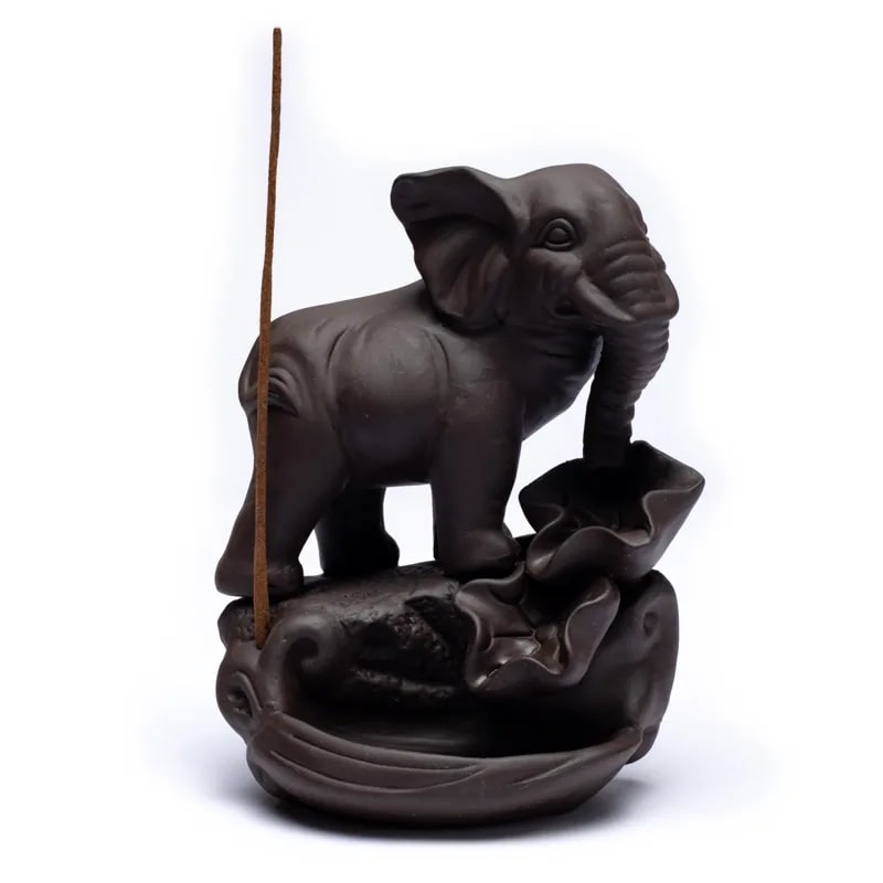 Éléphant - Brûleur d'encens à refoulement