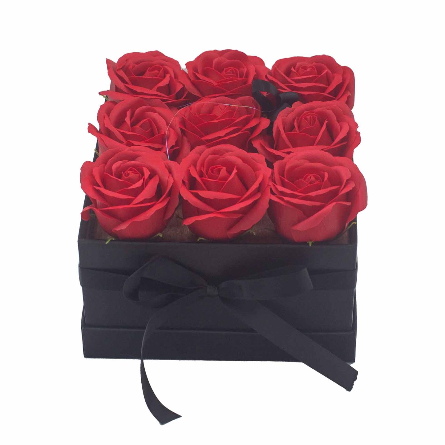 Bouquet de fleurs de savon - Roses Rouges - Carré