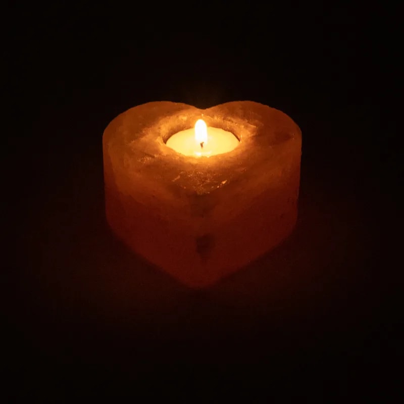 Bougeoir sel de l'Himalaya - coeur