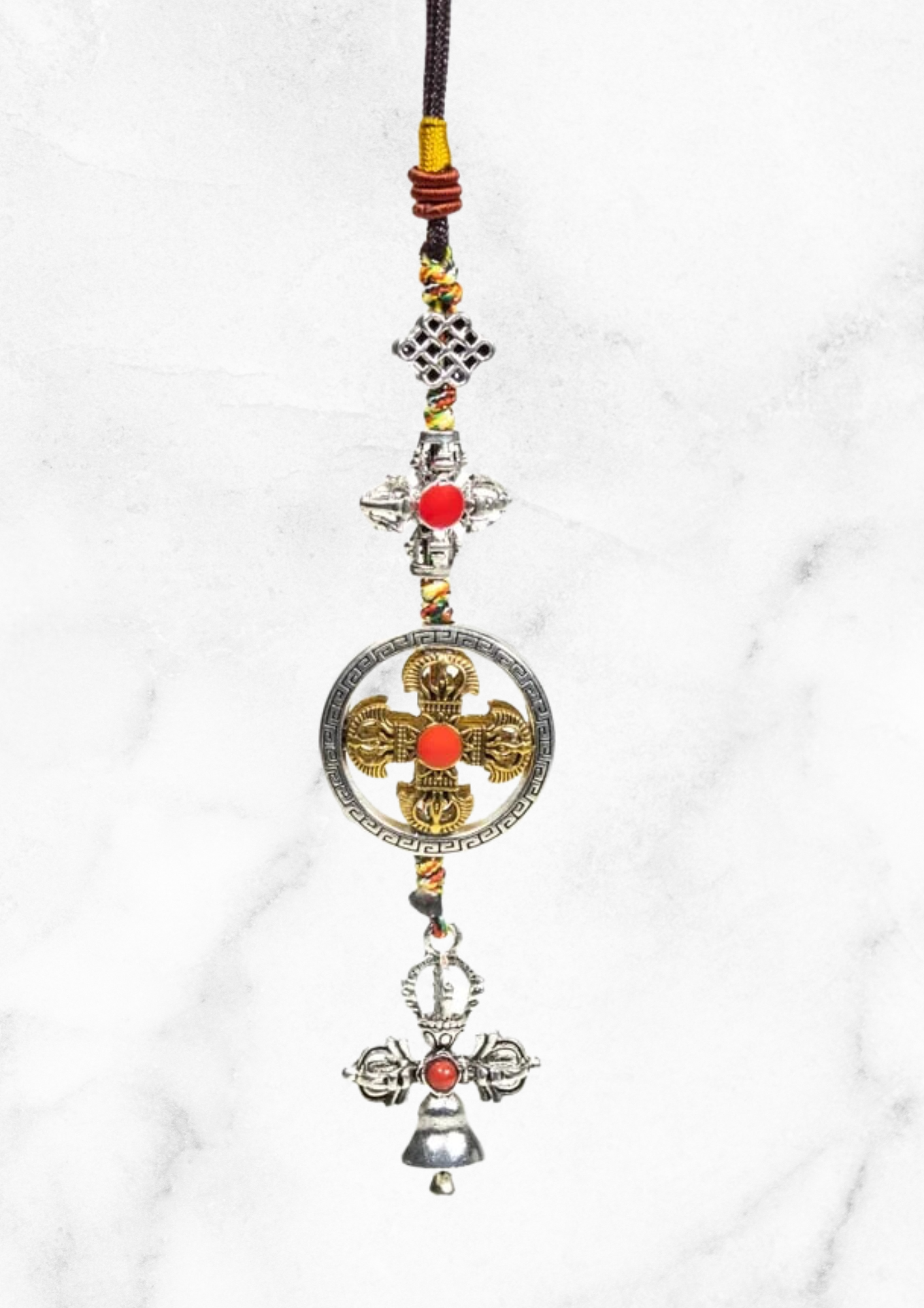 Pendentif de protection double Dorje cloche