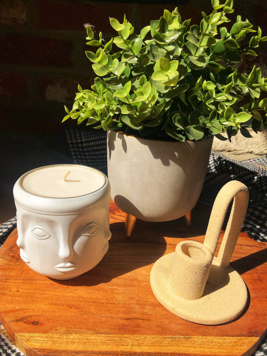 Bougie Bouddha intérieur blanc taille moyenne