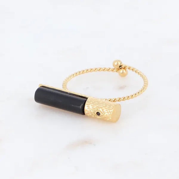 Bague Cyle dorée Onyx
