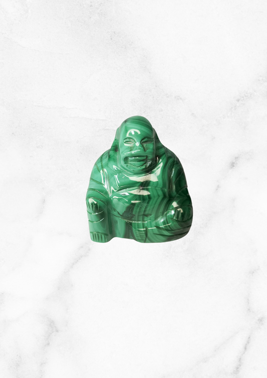 Statuette de Bouddha en malachite