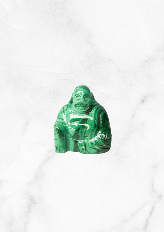Statuette de Bouddha en malachite