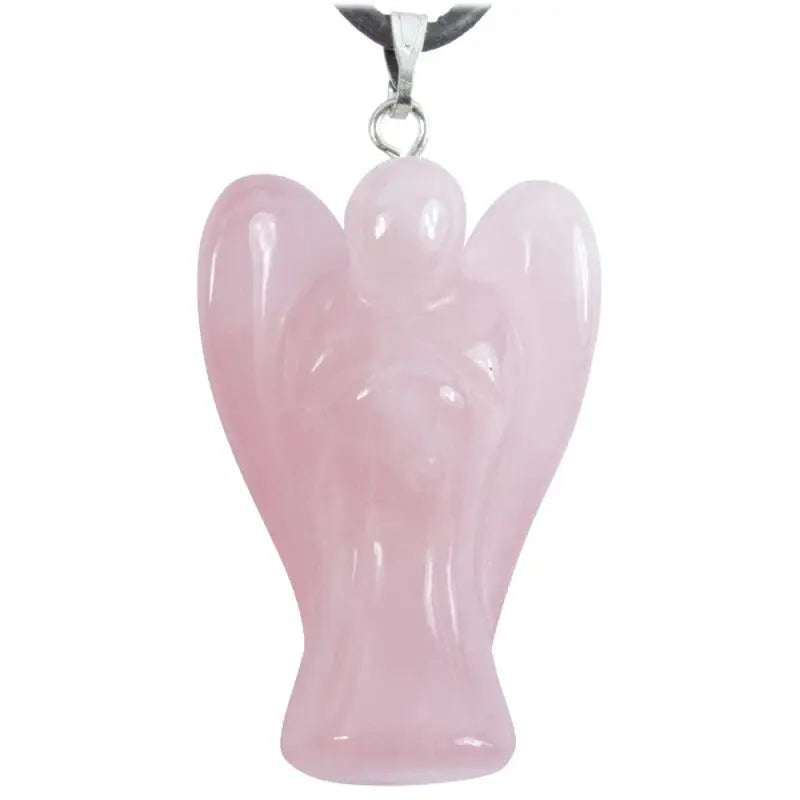 Collier ange en quartz rose